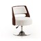 Manhattan Comfort Salon Adjustable Height Swivel Accent Chair in White and Polished Chrome AC034-WH - alternate 1